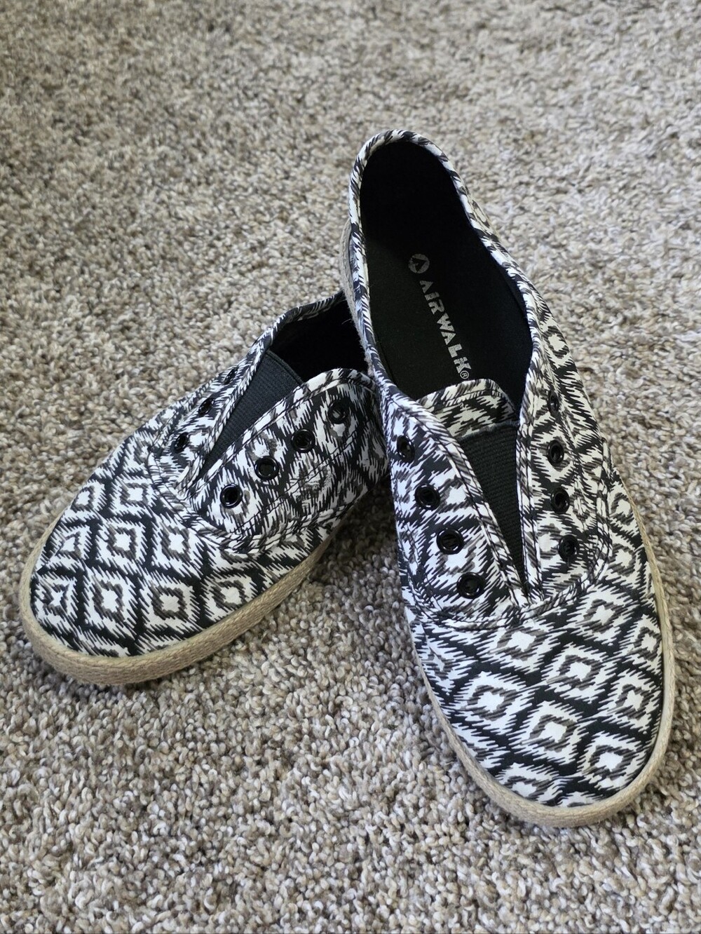 Airwalk Black & White Slip-On Espadrille Sneakers